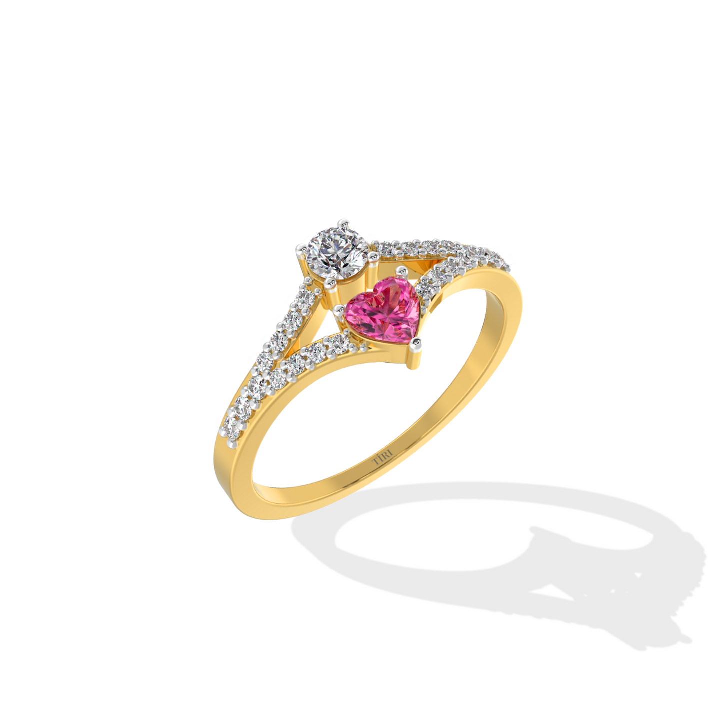 Tiri 0.50 TW diamond ring featuring a sleek band with sparkling diamonds set for elegant jewelry.