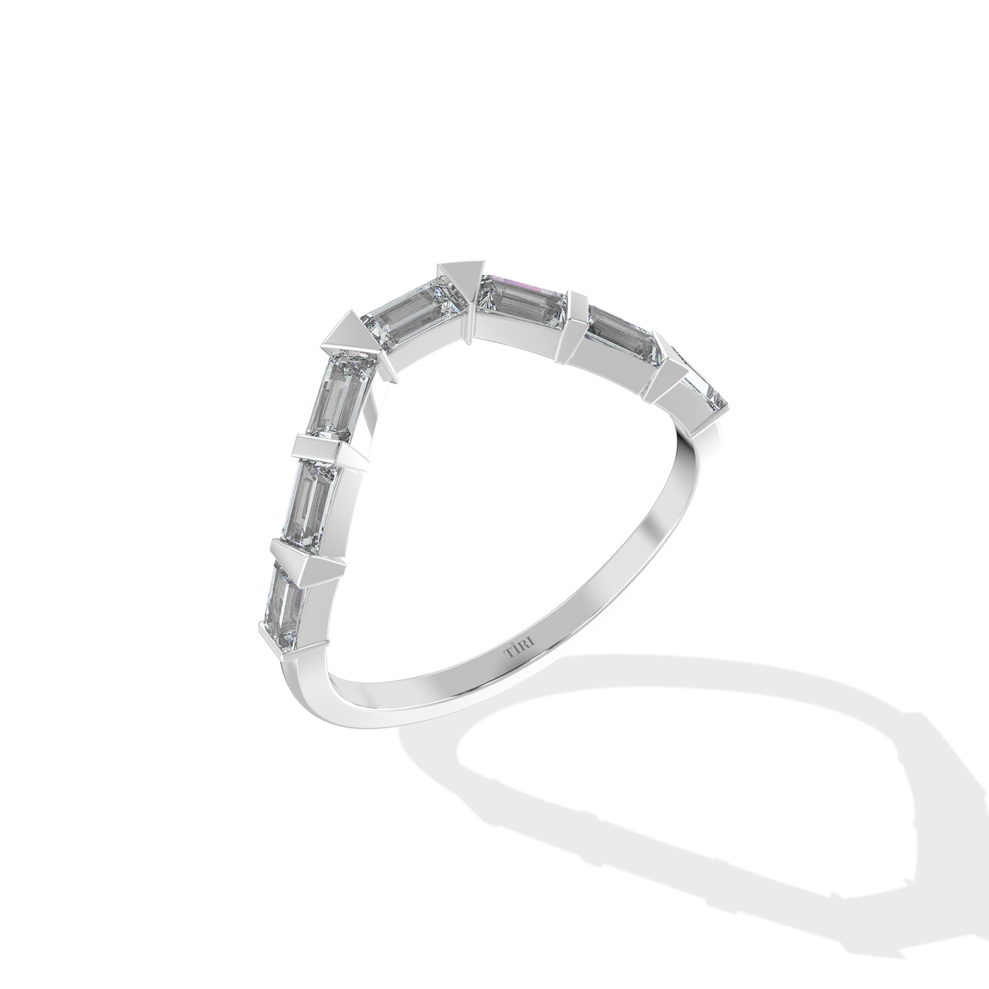 Tiri 0.70 TW diamond ring featuring a sleek design and sparkling diamonds on a polished band.