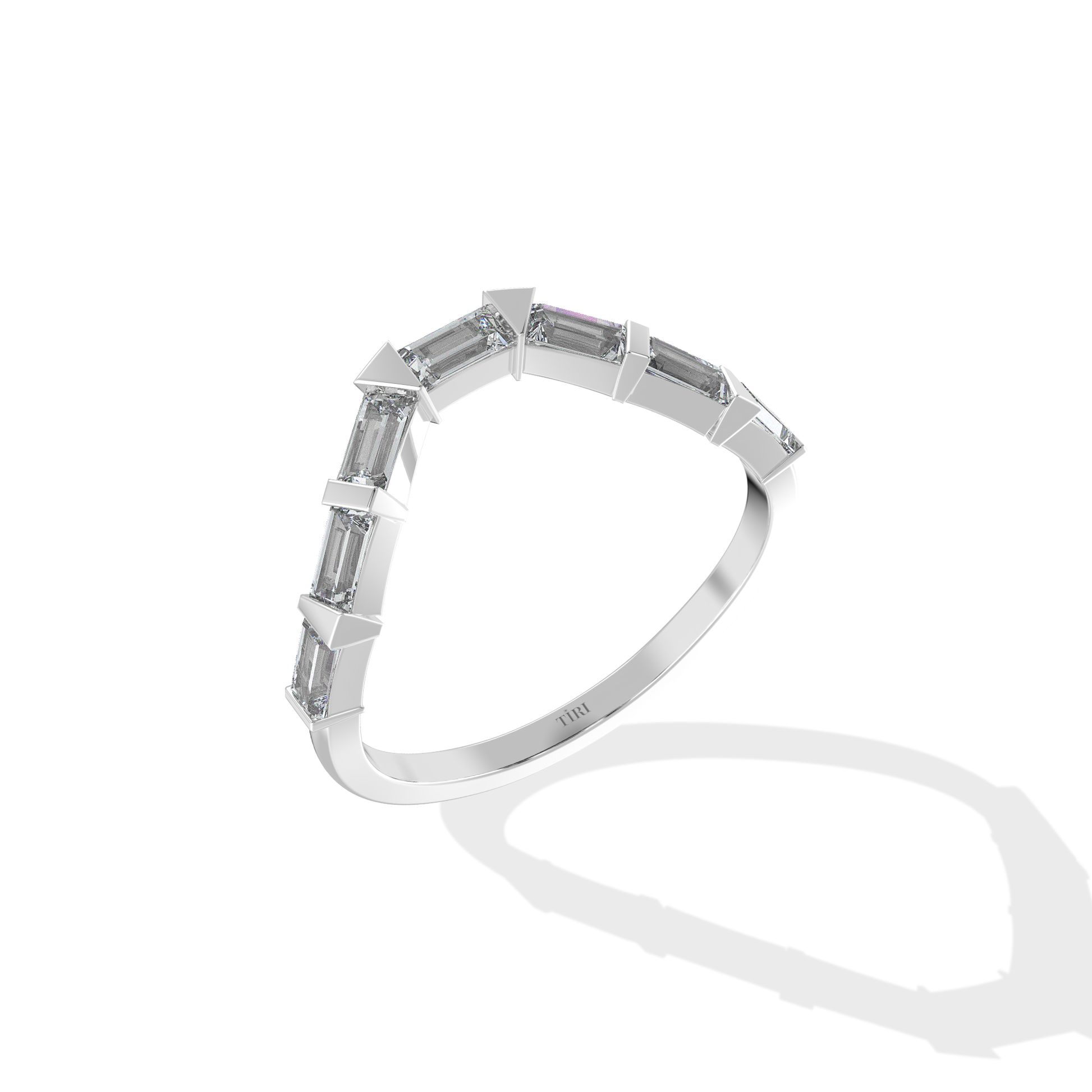 Tiri 0.70 TW diamond ring featuring a sleek design and sparkling diamonds on a polished band.