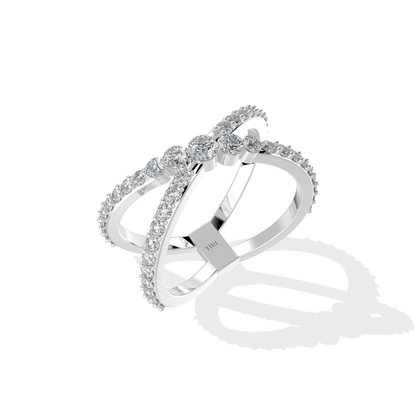 Tiri 0.47 TW diamond ring with a sleek band and sparkling diamonds, showcasing elegant jewelry design.
