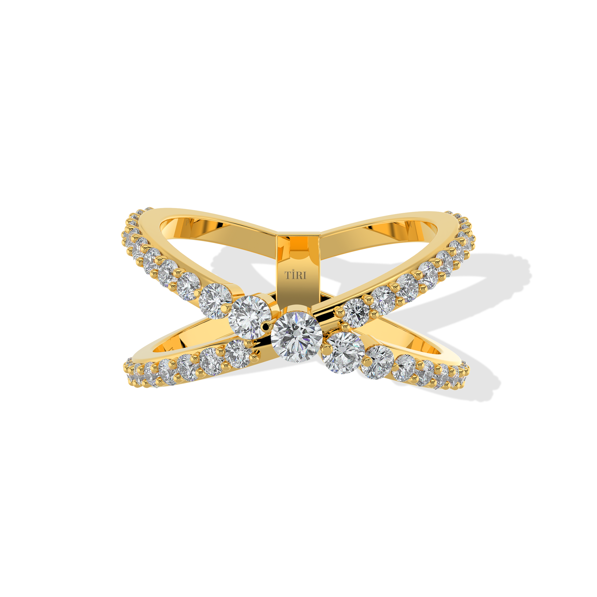 Tiri 0.47 TW diamond ring featuring a sleek band with sparkling diamonds set in a new model design.