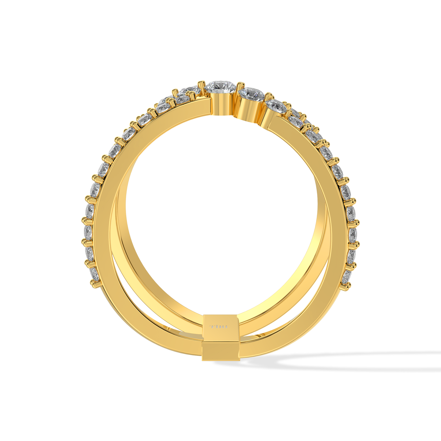 Tiri 0.47 TW diamond ring featuring a sleek design and sparkling diamonds set in a stylish gold band.