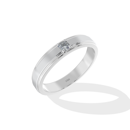 Close-up of Tiri 0.30 TW diamond ring showcasing sparkling diamonds and elegant band design.