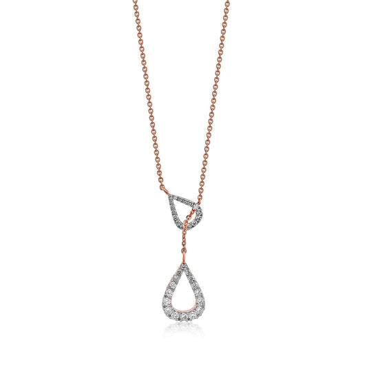 0.54 TW Duo Drop Diamond Pendant