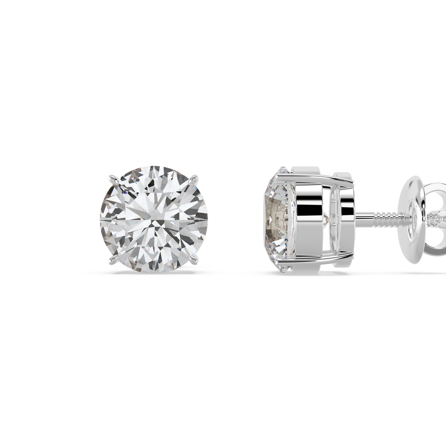 1.60 TW Classic Round Diamond Solitaire Stud