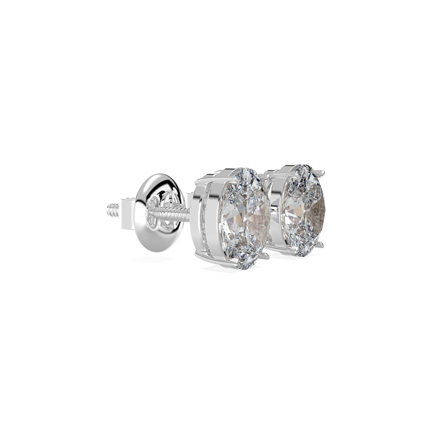 3.18 TW Classic Oval Diamond Solitaire Stud
