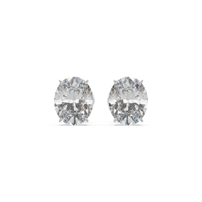 3.18 TW Classic Oval Diamond Solitaire Stud