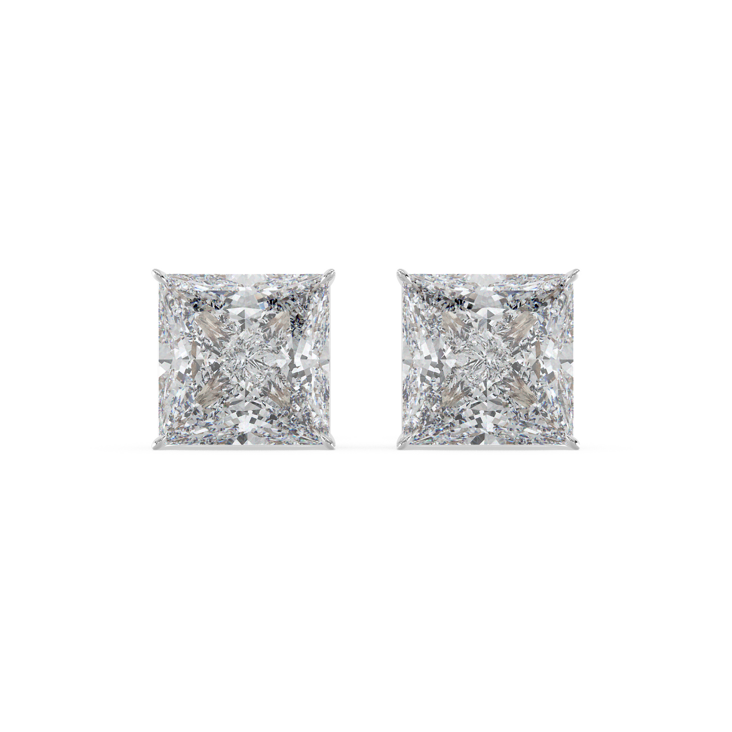 1.72 TW Classic Princess Diamond Solitaire Stud
