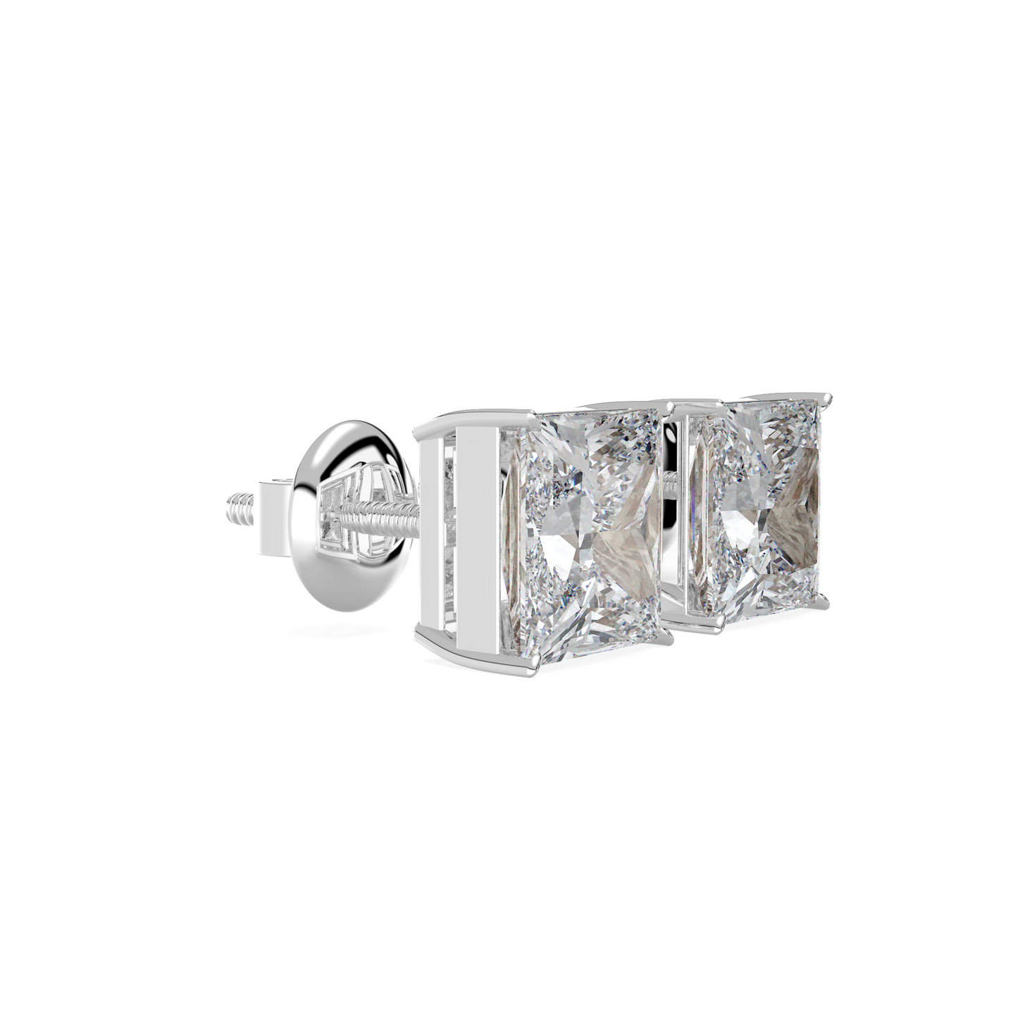 1.72 TW Classic Princess Diamond Solitaire Stud
