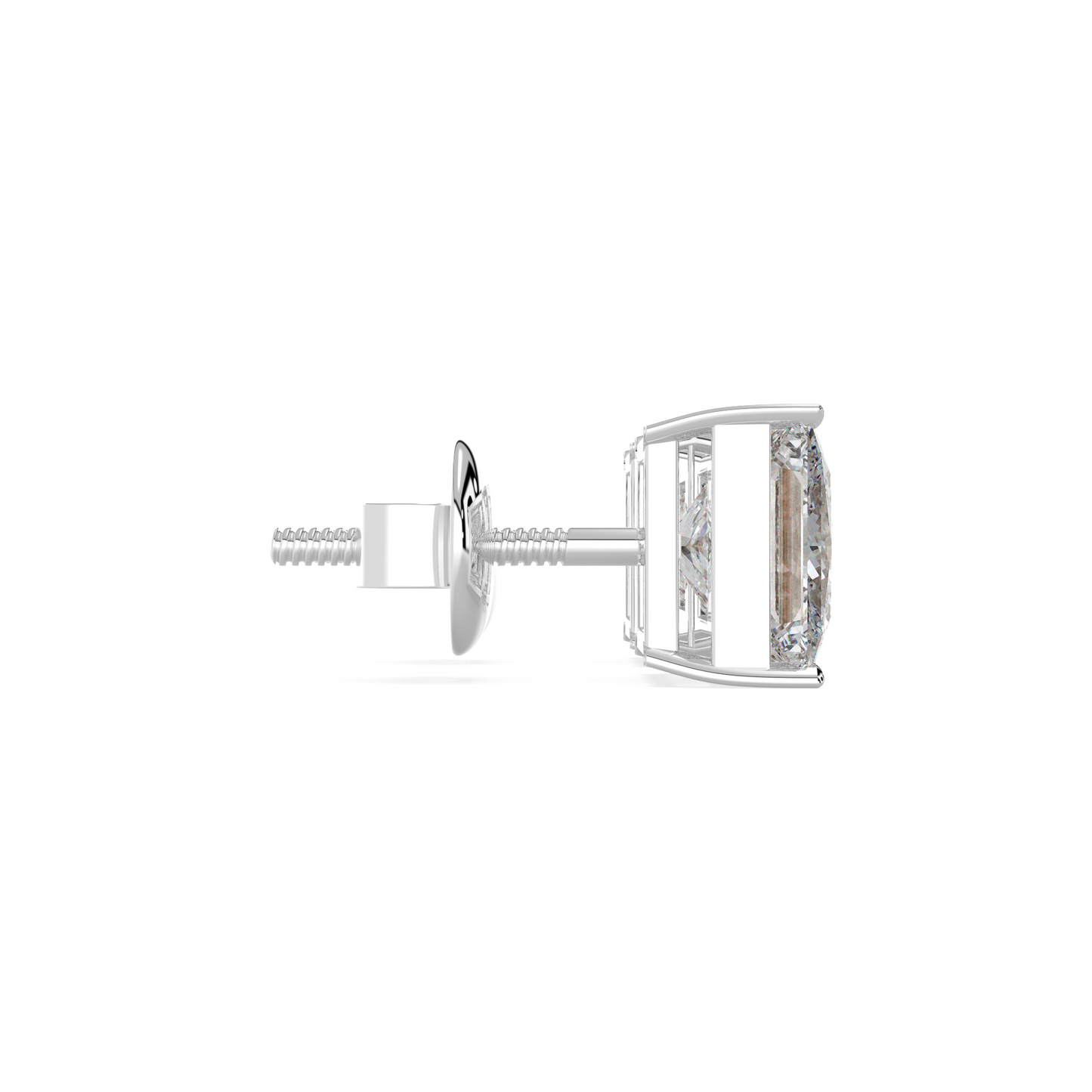 1.72 TW Classic Princess Diamond Solitaire Stud