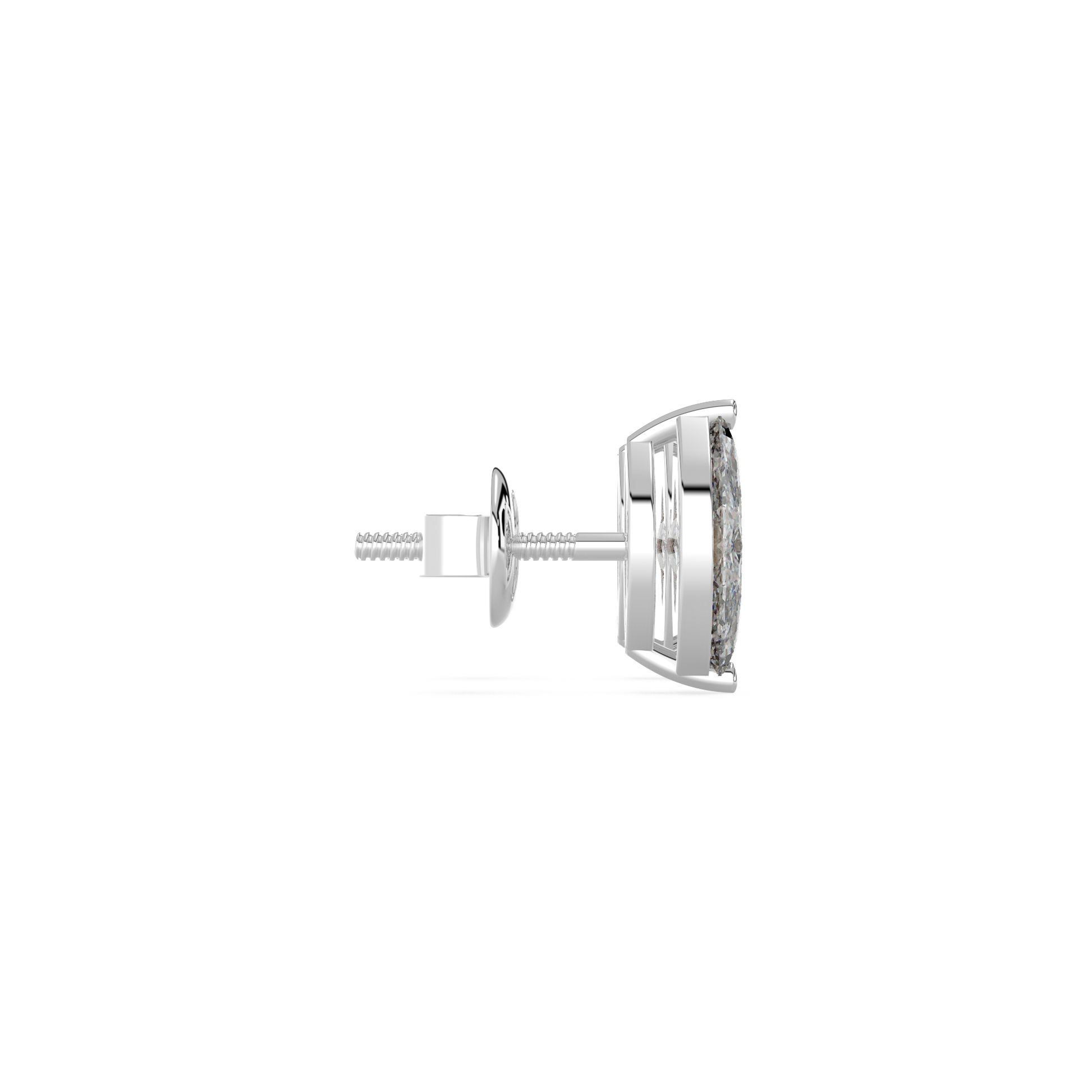 Tiri 3.08 TW Classic Marquise Diamond Solitaire Stud earrings with a sleek gold setting and sparkling marquise-cut diamonds.