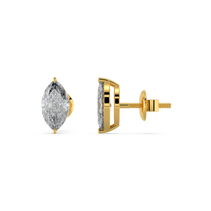Tiri classic marquise diamond solitaire stud earring featuring 1.00 to 6.00 carat marquise-cut diamond set in a sleek metal setting