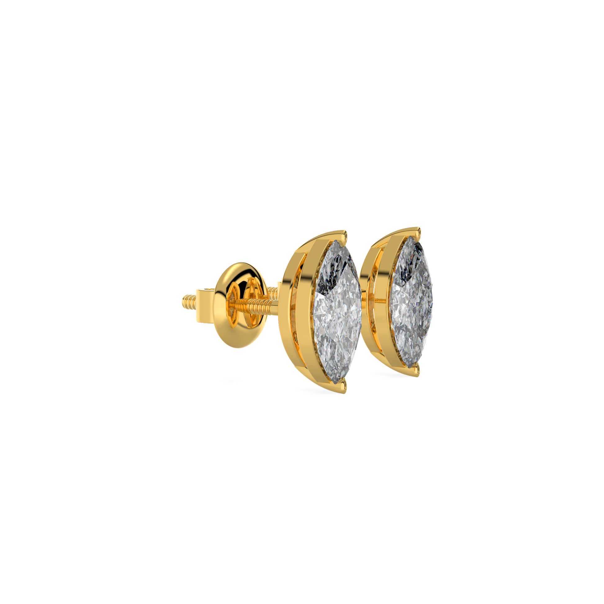 Tiri classic marquise diamond solitaire stud earring featuring 1.00ct to 6.00ct sparkling marquise-cut diamond set in a sleek design