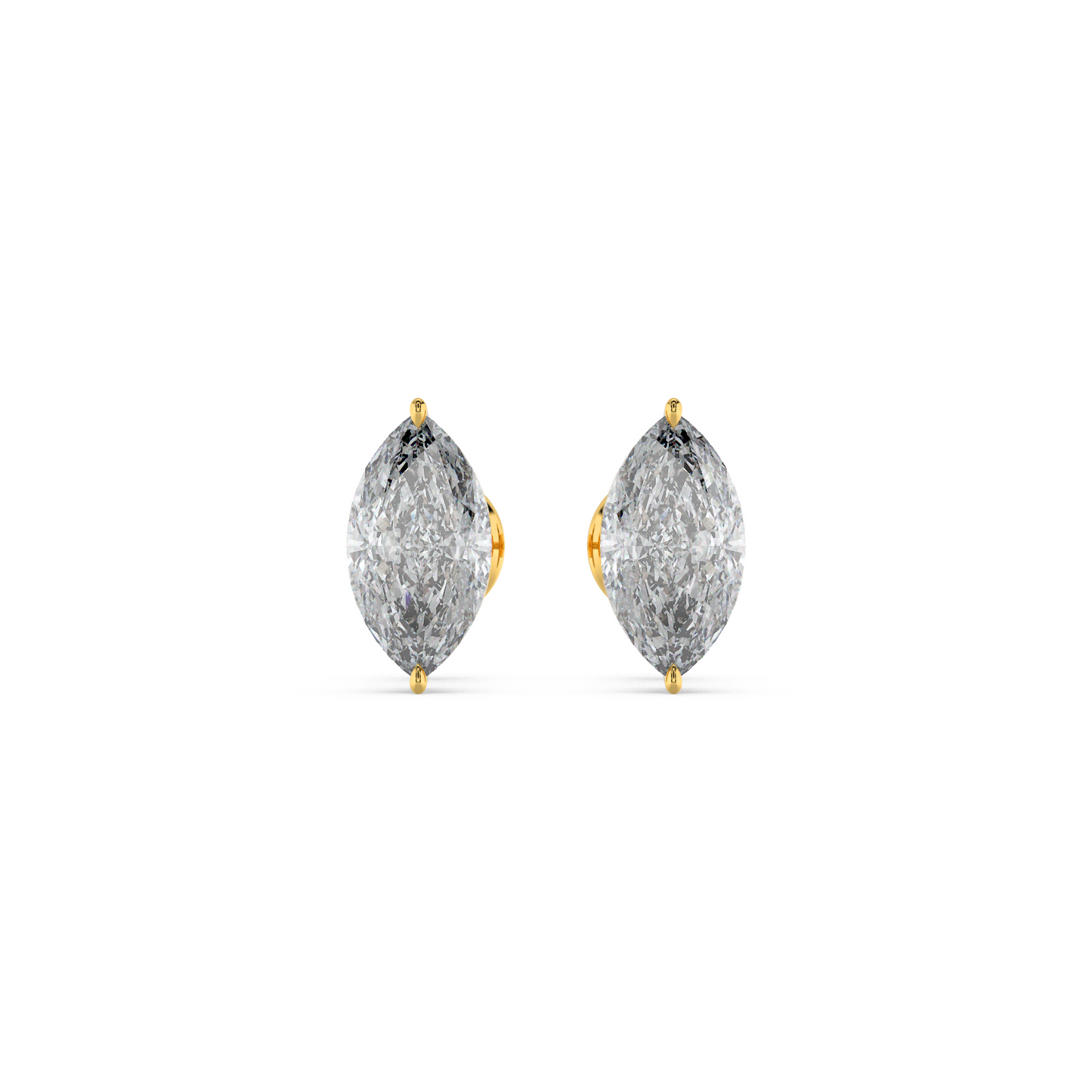 Tiri classic marquise diamond solitaire stud earring featuring 1.00ct to 6.00ct marquise cut diamond set in a sleek metal setting