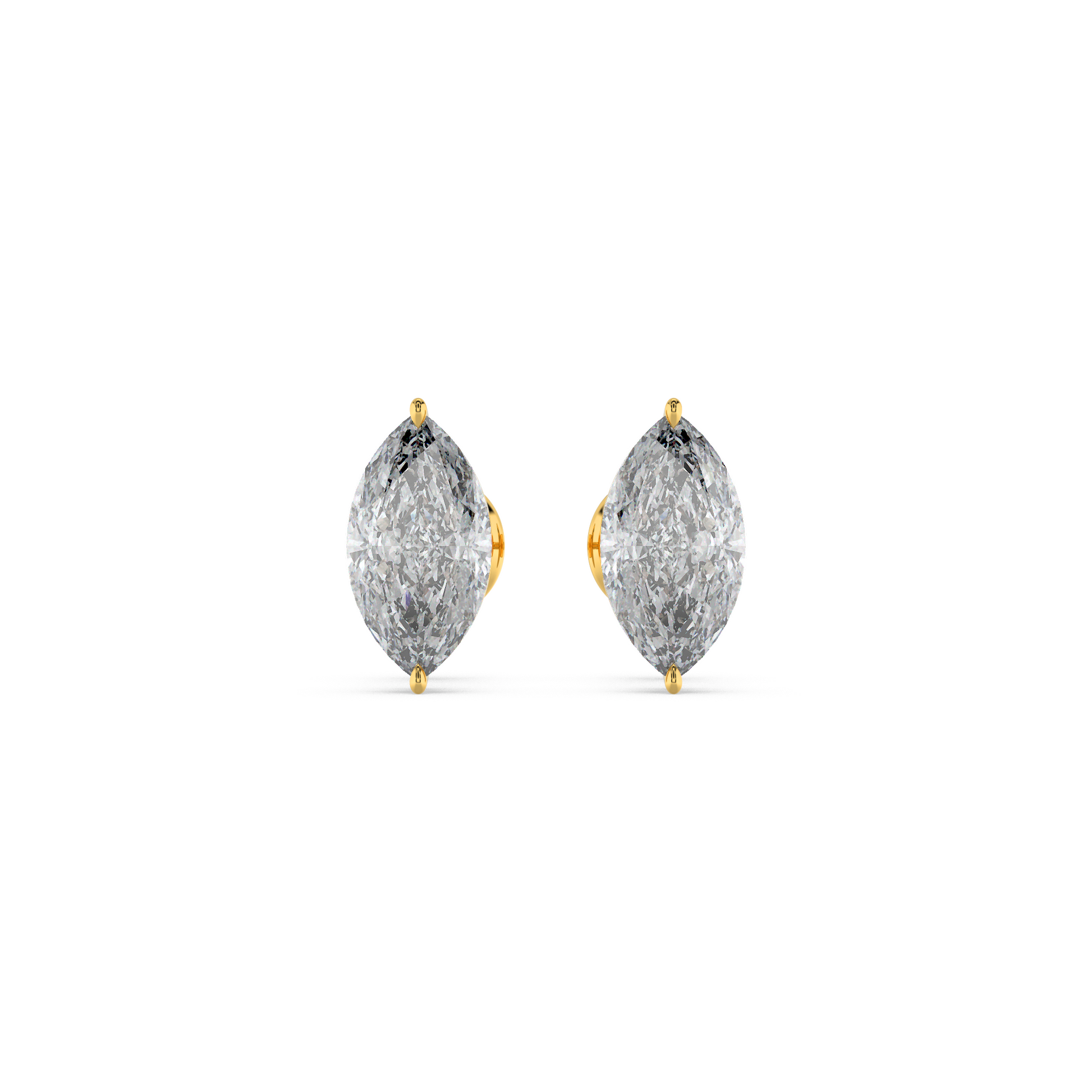 Tiri classic marquise diamond solitaire stud earring featuring 1.00ct to 6.00ct marquise cut diamond set in a sleek metal setting