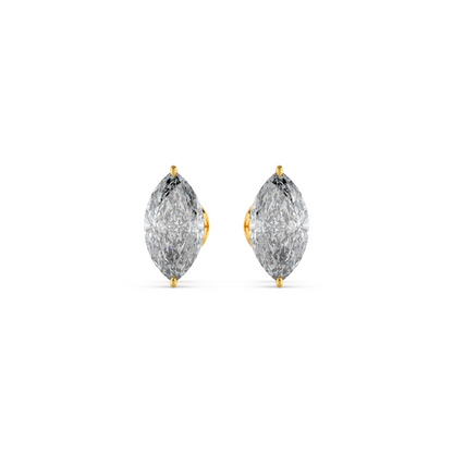 Tiri classic marquise diamond solitaire stud earring featuring 1.00ct to 6.00ct marquise cut diamond set in a sleek metal setting