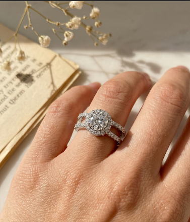 Tiri 2.05 TW diamond ring showcasing a sparkling diamond on a sleek band with intricate detailing.