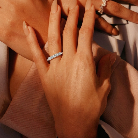 Silver Auric Linea Band by Tiri featuring a sleek, polished silver design with subtle textured detailing.