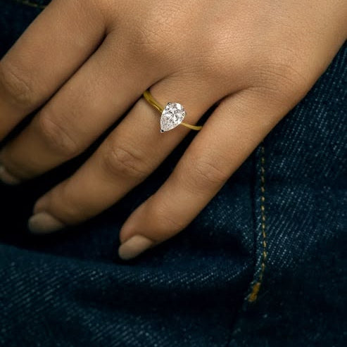 Pear Solitaire Diamond Ring