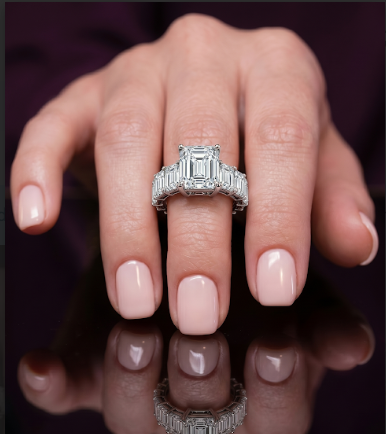Emerald Half Band Ring