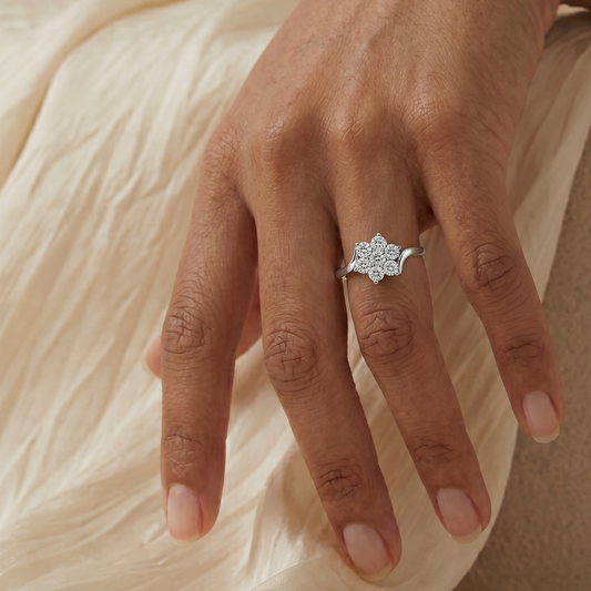 Floral Cluster Diamond Ring