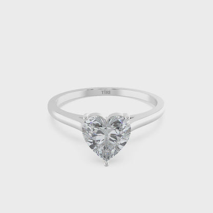 Classic Heart Diamond Solitaire Ring