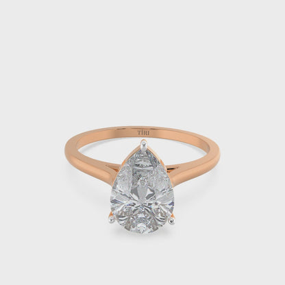 4 to 7ct Classic Pear Diamond Solitaire Ring