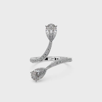 Twin Teardrop Diamond Ring
