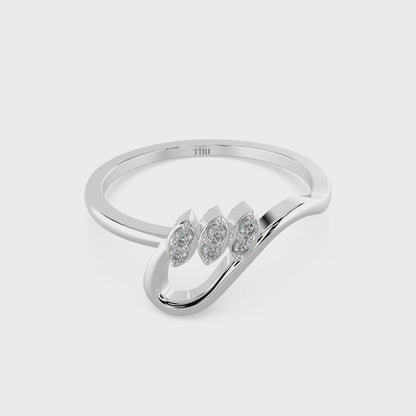 Triple Diamond Wave Ring