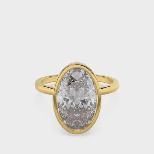 4.00 TW Oval Bezel Diamond Ring