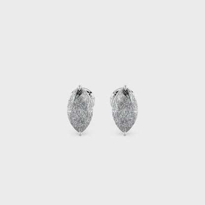 3.08 TW Classic Marquise Diamond Solitaire Stud