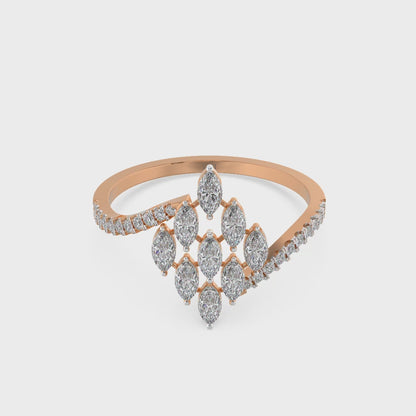 Diamond Fern Leaf Ring