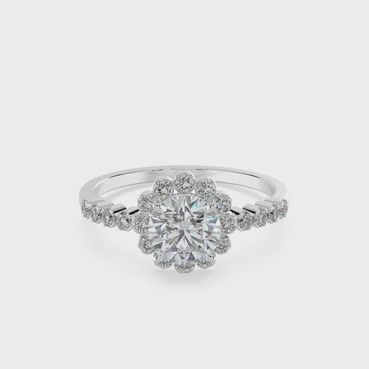 1.80 TW Flower Shaped Diamond Ring