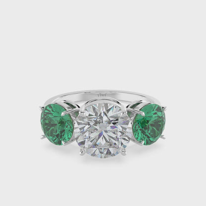 Radiant Emerald Three-Stone Design