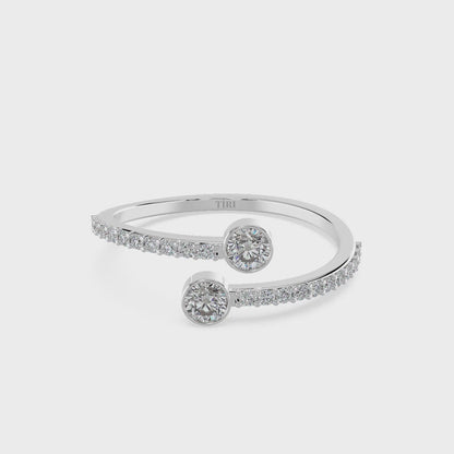 Dual Twist Diamond  Ring