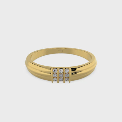 Triple Shine Gold Ring