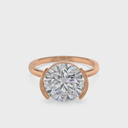 Round Half Bezel Diamond Ring