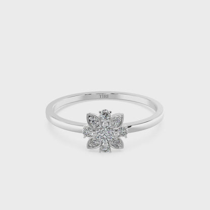 Floral Diamond Cluster Ring