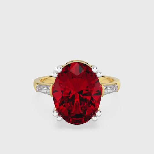 0.40 TW Diamond 5.00 Ruby Cl Stone Ring