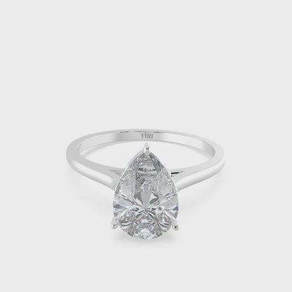 Classic Pear Diamond Solitaire Ring