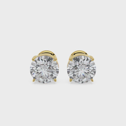 1.00ct to 6.00ct Classic Round Diamond Solitaire Stud