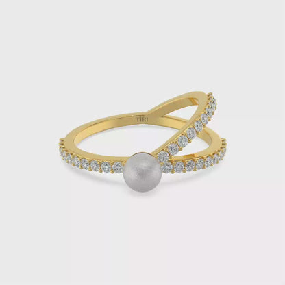 Pearl Diamond Ring