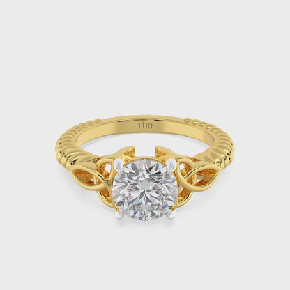 Elegant Knot Diamond Ring