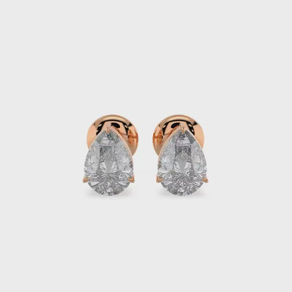 1.00ct to 6.00ct Classic Pear Diamond Solitaire Stud