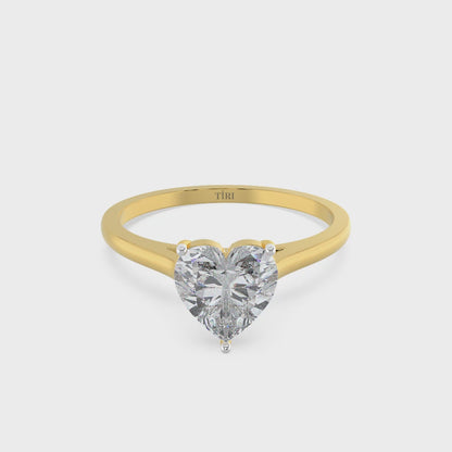 4 to 7ct Classic Heart Diamond Solitaire Ring