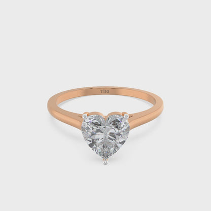8 to 10ct Classic Heart Diamond Solitaire Ring