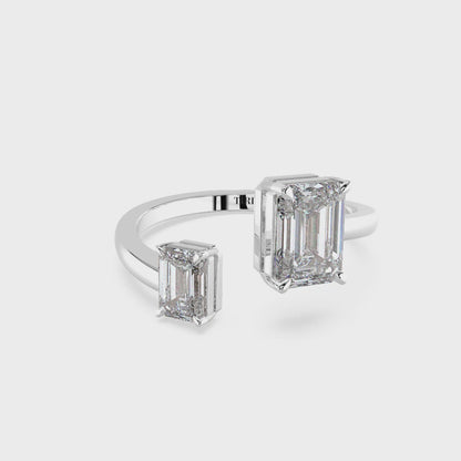 Double Baguette Open Ring