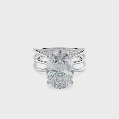 Oval Split Band Ring