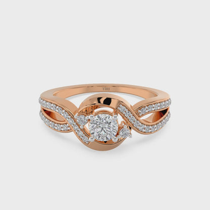 Rose Gold Twist Diamond Ring