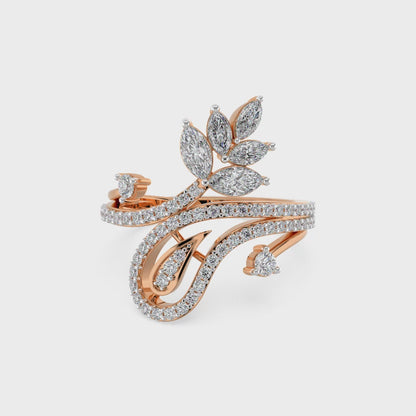 Floral Edge Diamond ring